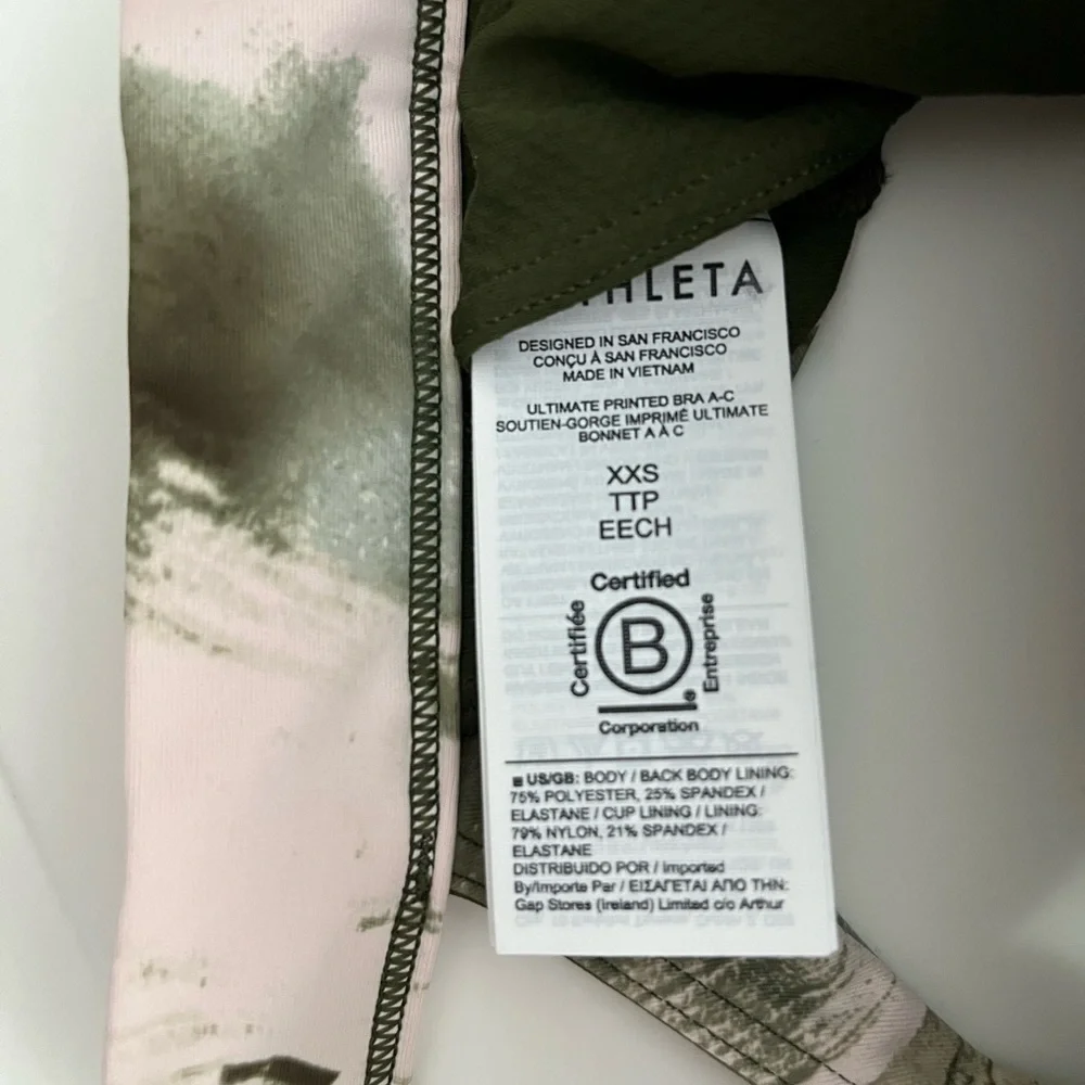 NWT Athleta Ultimate Printed Bra - Picture 3 of 4